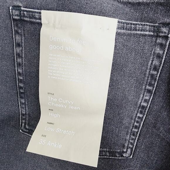 NEW Everlane The Curvy Cheeky Straight Leg Ankle Jean Washed Black - Picture 8 of 13